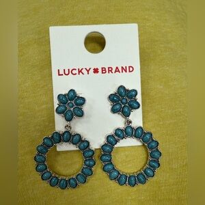 Lucky Brand Turquoise Floral Drop Earrings